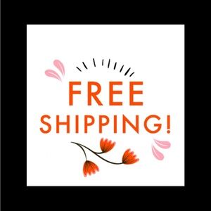 Free Shipping Graphic Sign - Orange & Pink Floral Design